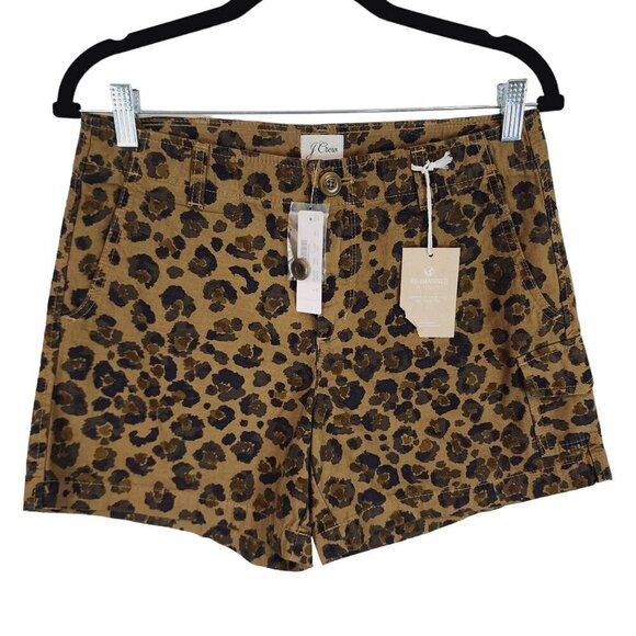 J. Crew NEW Garment Dyed Cargo Shorts Leopard Print Fair Trade Cotton Shorts 4
